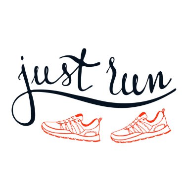 Motivasyon illüstrasyon çalıştırın. Spor tipografisi