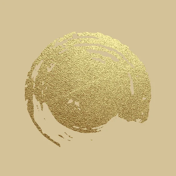 Vector gold paint stroke. Abstract gold glittering textured art illustration. — Stock Vector