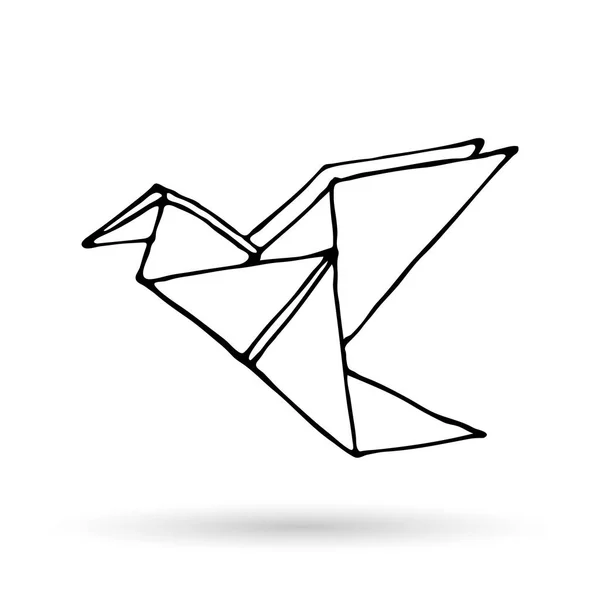 Origami garabato icono simple . — Vector de stock