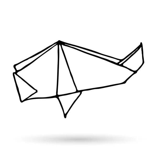 Origami garabato icono simple . — Vector de stock