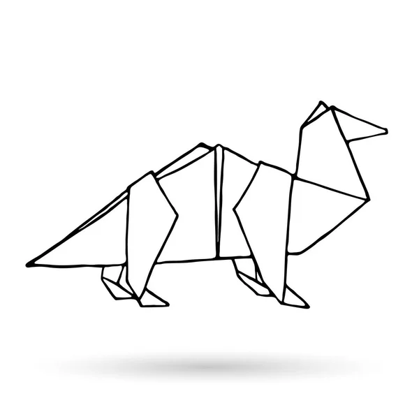 Origami doodle ícone simples . — Vetor de Stock