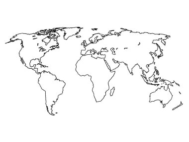 Doodle Dünya Haritası kroki. Gezegen Earth kroki