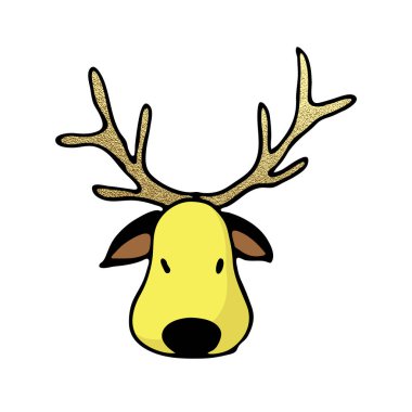 Noel klibi resmi, elle çizilmiş simge. Vektör çizimi