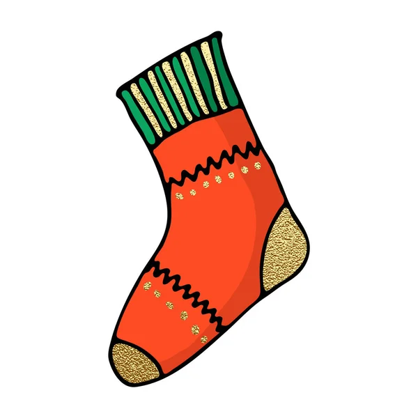 Doodle color icono dibujado a mano de Navidad — Vector de stock