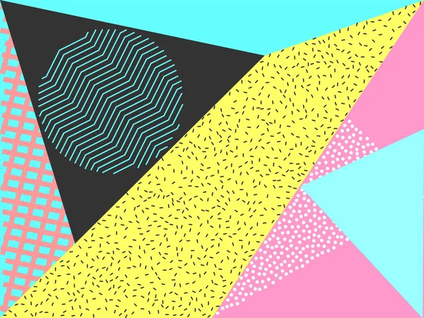 Memphis geometrik deseni. Vektör illüstrasyonu.