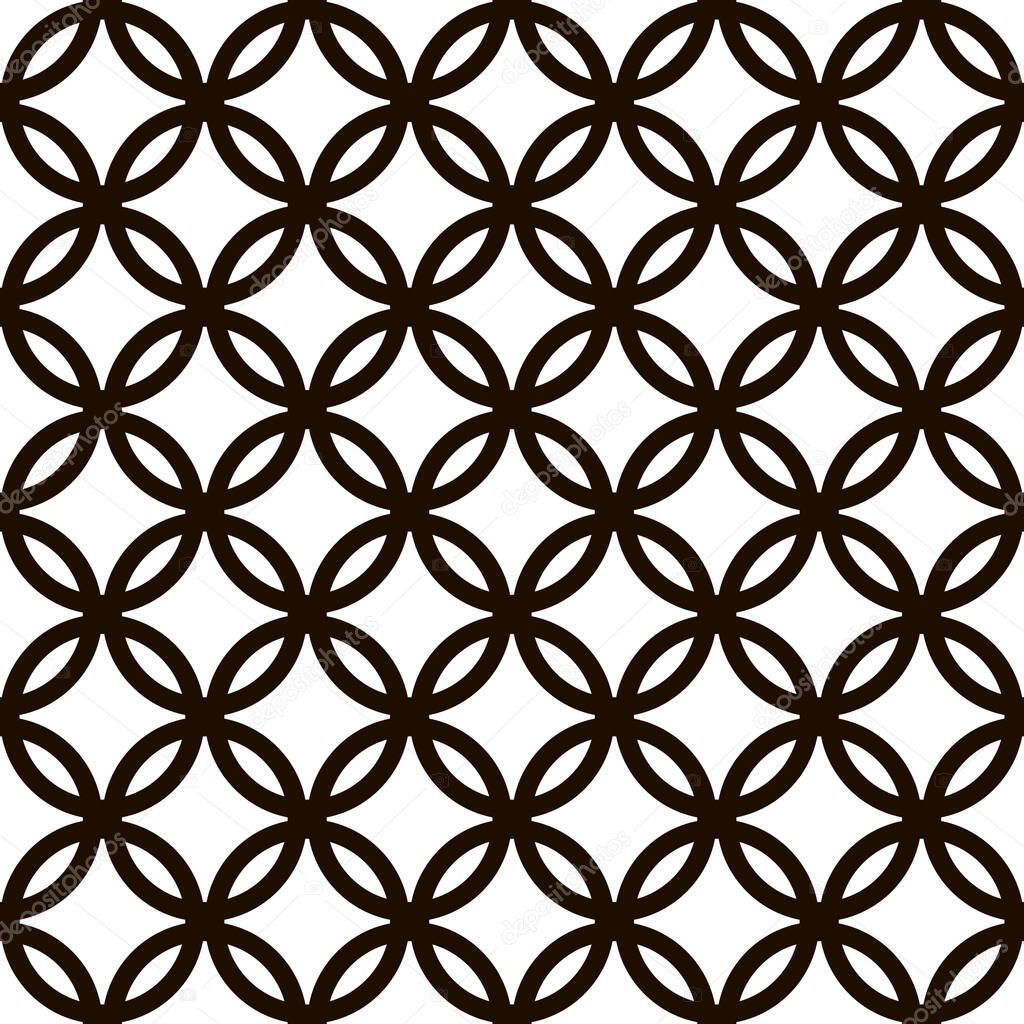 Seamless black and white circles pattern vector
