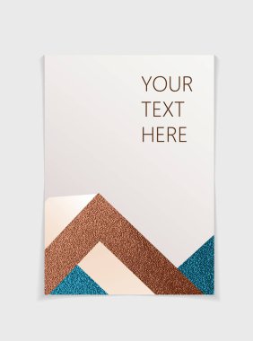 Modern metalik geometrik elementlerin broşürü.