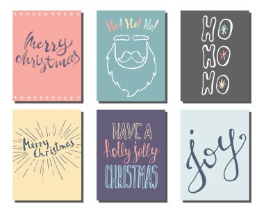 Noel kartları seti. Vektör illüstrasyonu