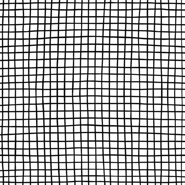 Nahtloses Quadratisches Muster Einfacher Hintergrund Mit Handgezeichneten Schwarzen Und Weißen — Stockvektor