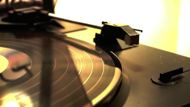 Stylus Needle Deck Turntable Vinly Close View — Stock Video