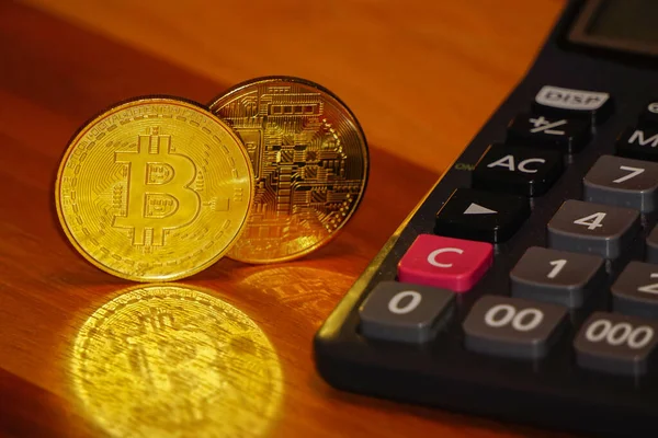 Bitcoin sembolü para yakın görünüm