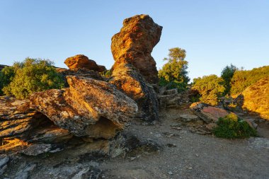 Usak 'taki Tasyaran Vadisi doğal parkı. Türkiye' nin suyu milyonlarca yıldır eskimiş.