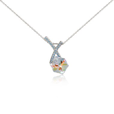 Beyaz adam izole elmas kolye