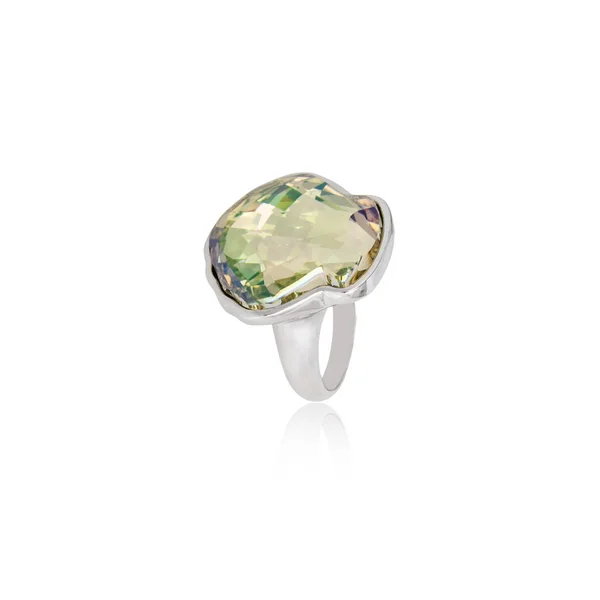 Emerald Ring isolated on white background