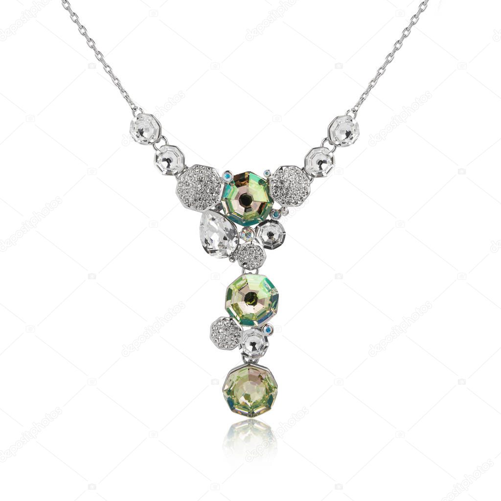 Diamond pendant isolated on white backgroun