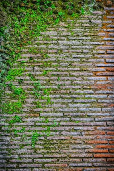Oude Romeinse Metselwerk Bakstenen Romeins Beton Rome Achtergrond — Stockfoto