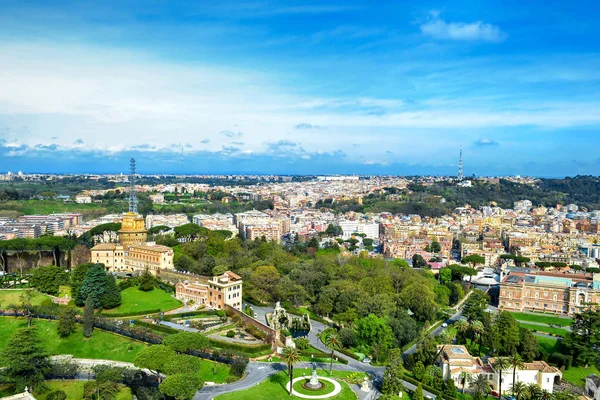 Rom Italien Med Vatikanstaten Berömda Petersplatsen Vatikanen Och Antenn Staden — Stockfoto