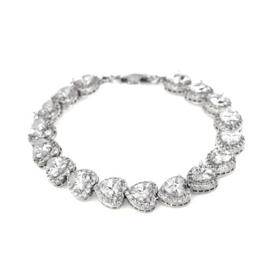 Silver diamond bracelet isolated on white background clipart