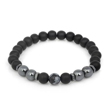 Beyaz arka plan üzerinde izole moda taş bilezik