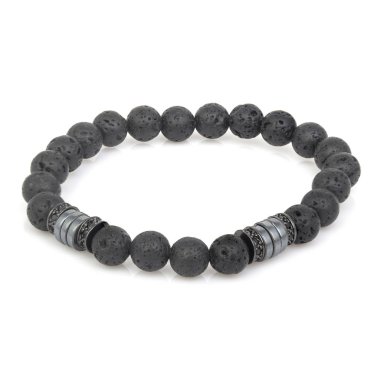 Beyaz arka plan üzerinde izole moda taş bilezik