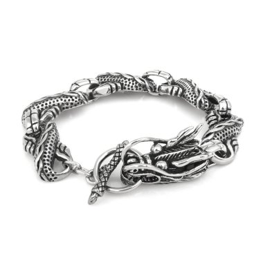 Beyaz arka plan üzerinde izole moda erkek bilezik