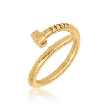 Altın yüzük beyaz arkaplanda izole edildi