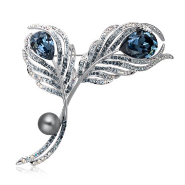 Beyaz izole Elmas Broş