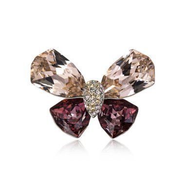 Beyaz izole Elmas Broş