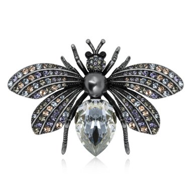 Beyaz izole Elmas Broş