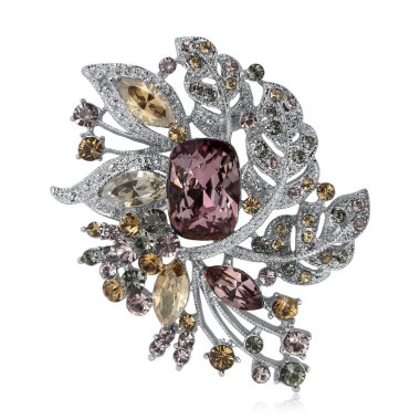 Beyaz izole Elmas Broş