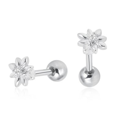 Beyaz üzerinde izole piercing