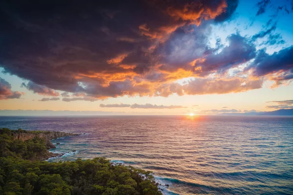 Majestätischer Farbenfroher Sonnenuntergang Über Der Mittelmeerbucht Lykien Türkei — Stockfoto