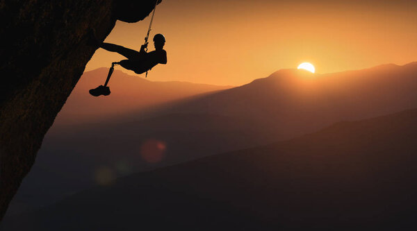 Climber with prothesis