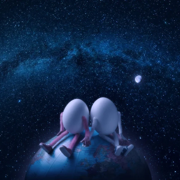 Par ägg i yttre rymden — Stockfoto