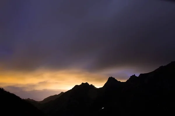 Hermosa Puesta Sol Parque Nacional Del Teide Tenerife Islas Canarias — Foto de Stock