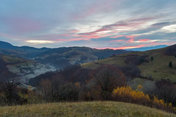 Beautiful from the nature with fog and clouds at sunset