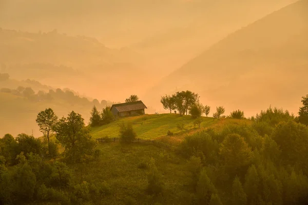 Beautiful Nature Fog Clouds Sunrise — Stock Photo, Image