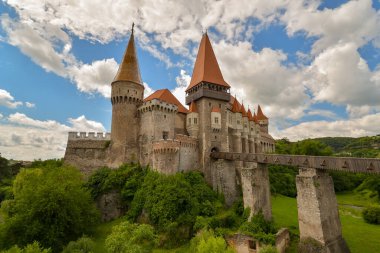 Hunedoara Castle, also known a Corvin Castle or Hunyadi Castle, is a Gothic-Renaissance castle in Hunedoara, Romania. One of the largest castles in Europe. clipart
