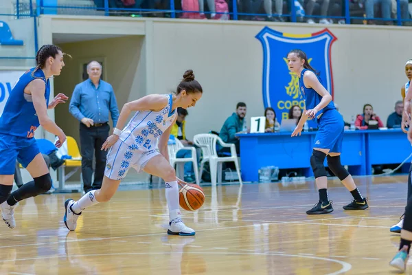 Csm Targoviste Jugar Juego Baschet Brasov Mujeres Deporte Rival Atleta — Foto de Stock