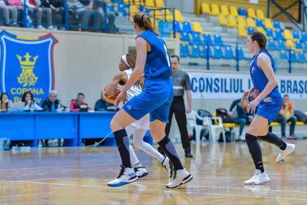 Csm Targoviste Spel Spel Baschet Brasov Vrouwen Sport Rivaal Vrouwelijke — Stockfoto