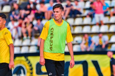 BRASOV, ROMANIA - 25 Haziran 2019: Meçhul Futbolcu, SR Brasov - FCSB, Silviu Ploesteanu Stadyumu. , Brasov, Romanya