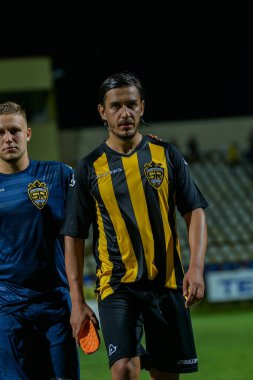 BRASOV, ROMANIA - 25 Haziran 2019: Meçhul Futbolcu, SR Brasov - FCSB, Silviu Ploesteanu Stadyumu. , Brasov, Romanya