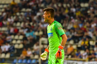BRASOV, ROMANIA - 25 Haziran 2019: Meçhul Futbolcu, SR Brasov - FCSB, Silviu Ploesteanu Stadyumu. , Brasov, Romanya