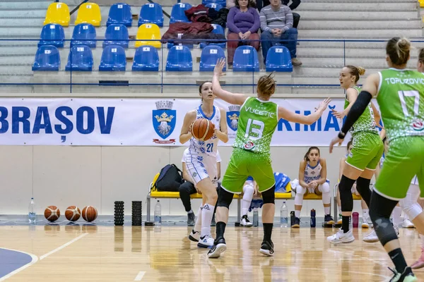Brasov Romania November 2020 Pemain Basket Yang Tidak Diketahui Whitted — Stok Foto