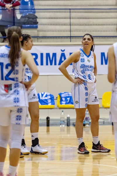 Brasov Roemenië December 2019 Onbekende Basketbalspeler Tijdens Wedstrijd Tussen Csu — Stockfoto