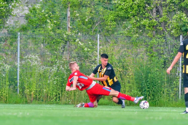 Brasov Roemenië Juni 2019 Onbekende Voetballer Vriendelijke Voetbalwedstrijd Brasov Fcsb — Stockfoto