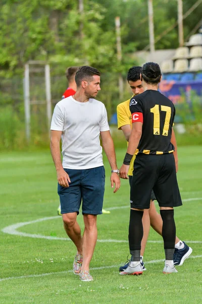 Brasov Roemenië Juni 2019 Onbekende Voetballer Vriendelijke Voetbalwedstrijd Brasov Fcsb — Stockfoto