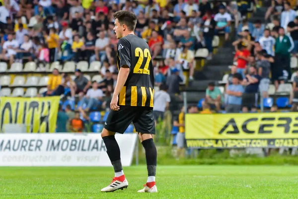 Brasov Roemenië Juni 2019 Onbekende Voetballer Vriendelijke Voetbalwedstrijd Brasov Fcsb — Stockfoto