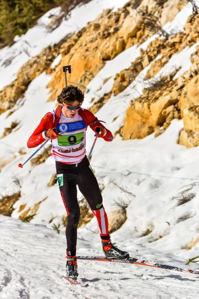 Cheile Gradistei Roamania Januari Onbekende Deelnemer Ibu Jeugd Junior Wereldkampioenschappen — Stockfoto