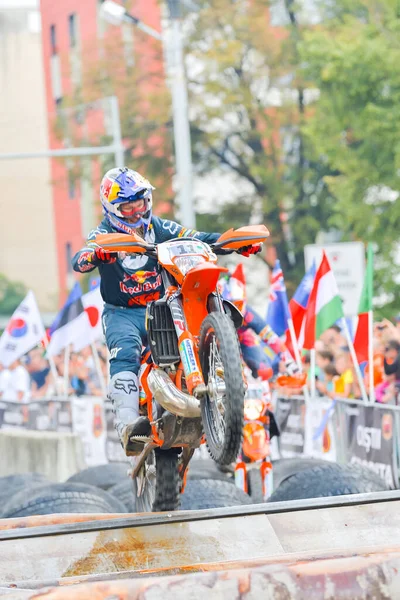 Sibiu Roménia Julho Competidor Desconhecido Red Bull Romaniacs Hard Enduro — Fotografia de Stock